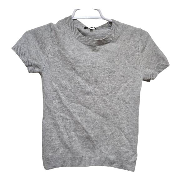 Quince Women’s Small Gray Mongolian Cashmere Short Sleeve Sweater - Picture 1 of 7